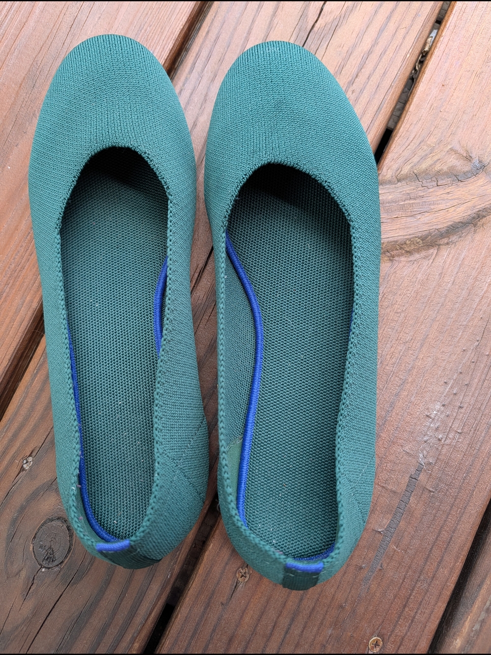 Rothy's Dark Green Knit Slip-On Ballet Flats